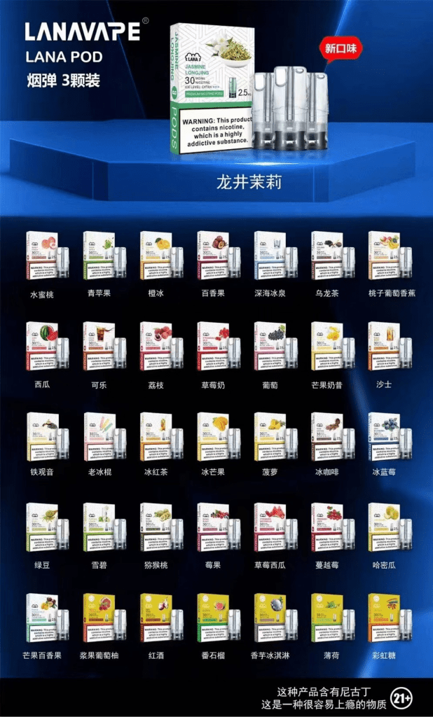 LANA 煙彈 - 2026 最新發光煙彈系列口味圖鑑 LANA 煙彈 2026 旗艦發光口味展示圖,包含熱銷口味推薦與 2.5ml 大容量規格